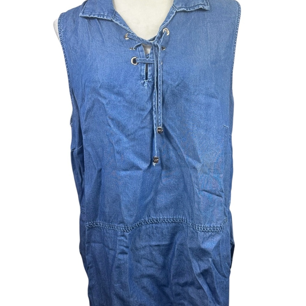Jones New York Sleeveless Denim Tunic Top size 1X - Picture 2 of 8